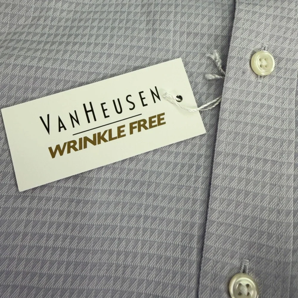 Van Heusen Dress Shirt Mens 16 32 33 Large‎ Light Purple Broadcloth Wrinkle Free - Picture 3 of 14